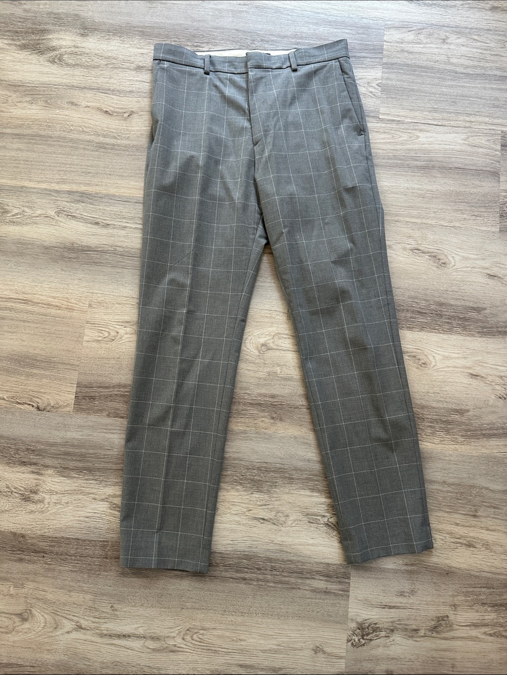 H&M Gray Windowpane Men's Dress Pants